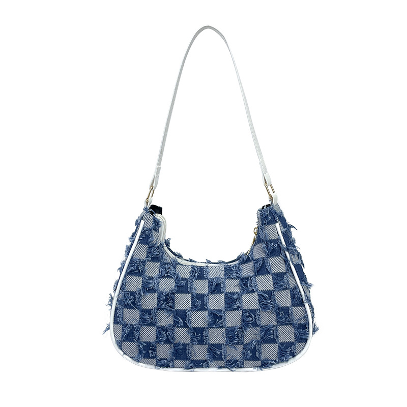 2024 nuevo bolso vaquero de hombro único bolso de lona azul de gran capacidad moda 100% bolso de mujer casual portátil