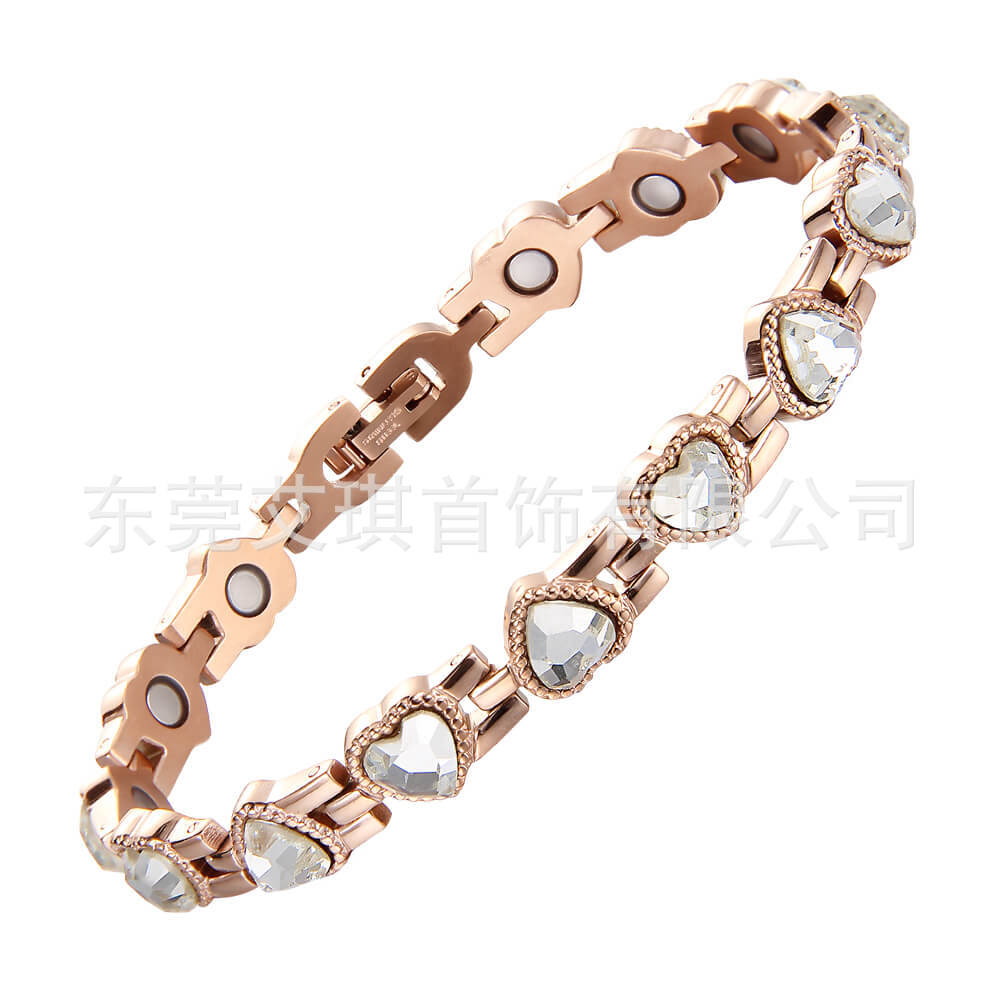 Rose gold+white crystal