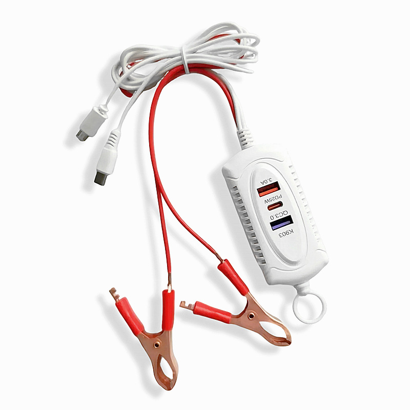 QC3.0+PD+USB3A Schnellladegerät mit Clip-Schnittstelle, Handy-Schnellladegerät mit Clip für hohe Stromstärken eins bis zwei
