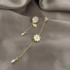 Universal asymmetrical long earrings, accessory, Japanese and Korean, flowered, wholesale