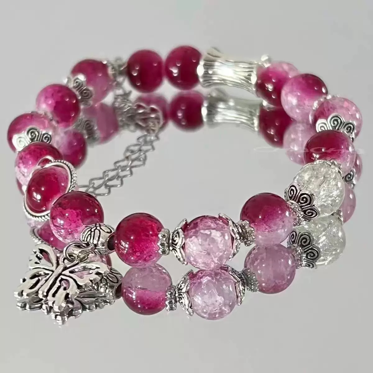 Pulsera al por mayor en el punto de verano de dopamina brillado mariposa pulsera de alta calidad joyas regalos