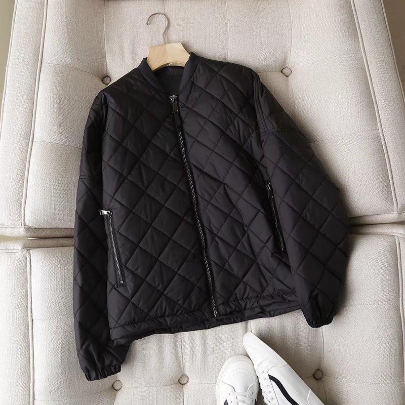 BM & MD & ZA early autumn new women's temperament commuter collar zipper plaid cotton jacket jacket