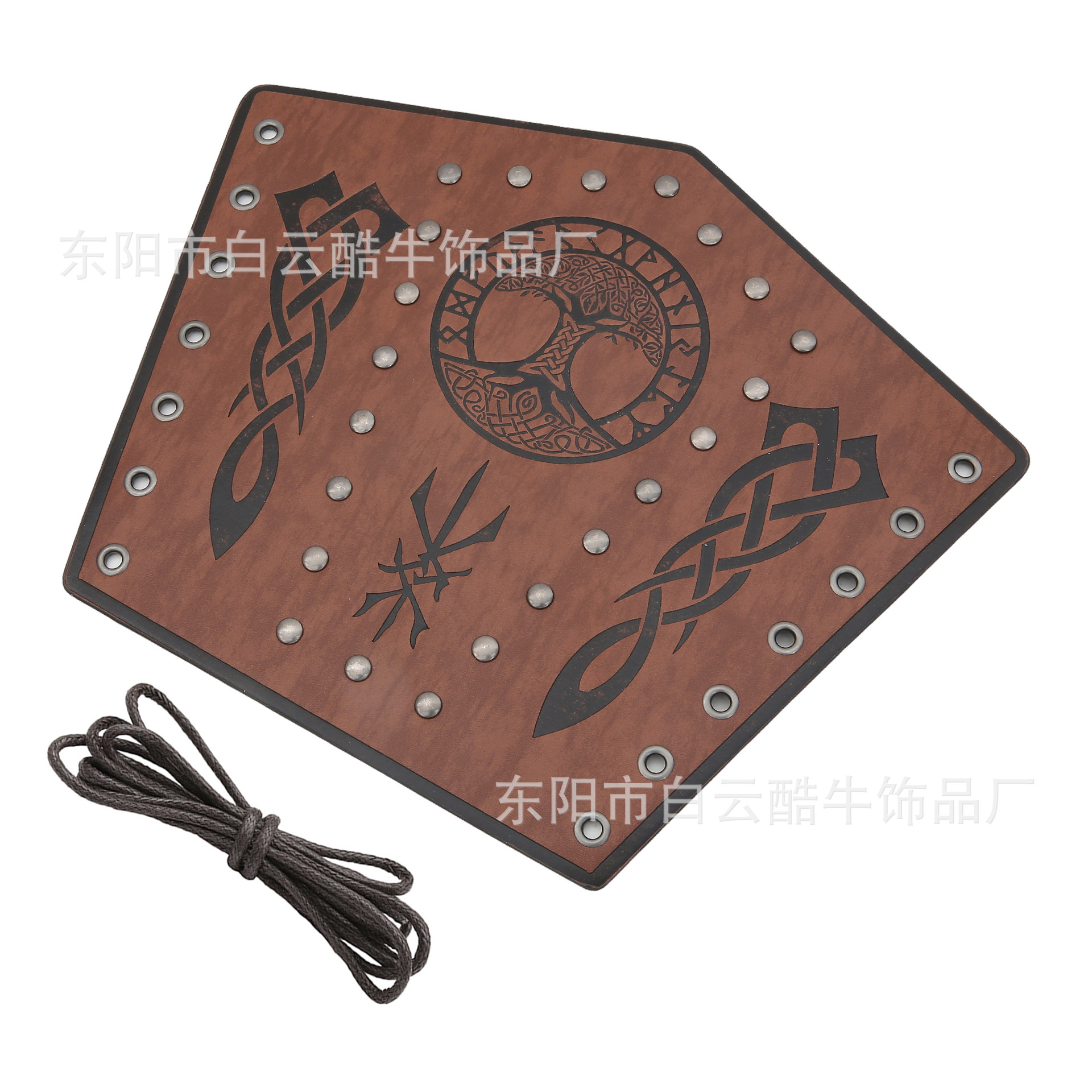 Pulseras exageradas de gran venta de Temu, pulseras con remaches de PU de estilo medieval, protectores de brazos de ciclismo con cuerda encerada personalizada, accesorios de COSPIAY