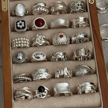 复古重工素圈简约戒指女S925纯银不掉色小众设计轻奢高级感饰品