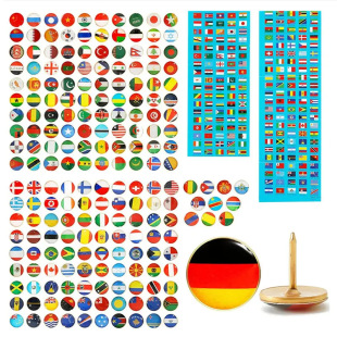 Factory direct creative drop glue pushpin 200 national flag pushpin office teaching flag logo