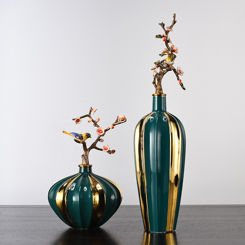 New Chinoiserie Home Furnishing, Enamel Decorations, Ceramic Creative Ornaments, Handicrafts, Creative Handmade Vases