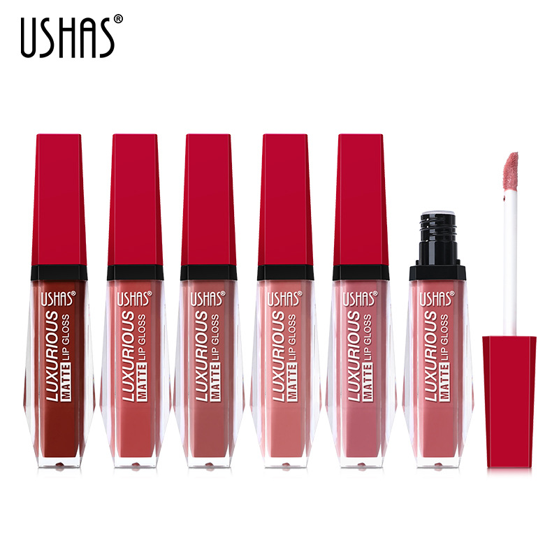 USHAS6 Farbe flüssiger Mund roter Lippenglanz für Frauen_voghion.com