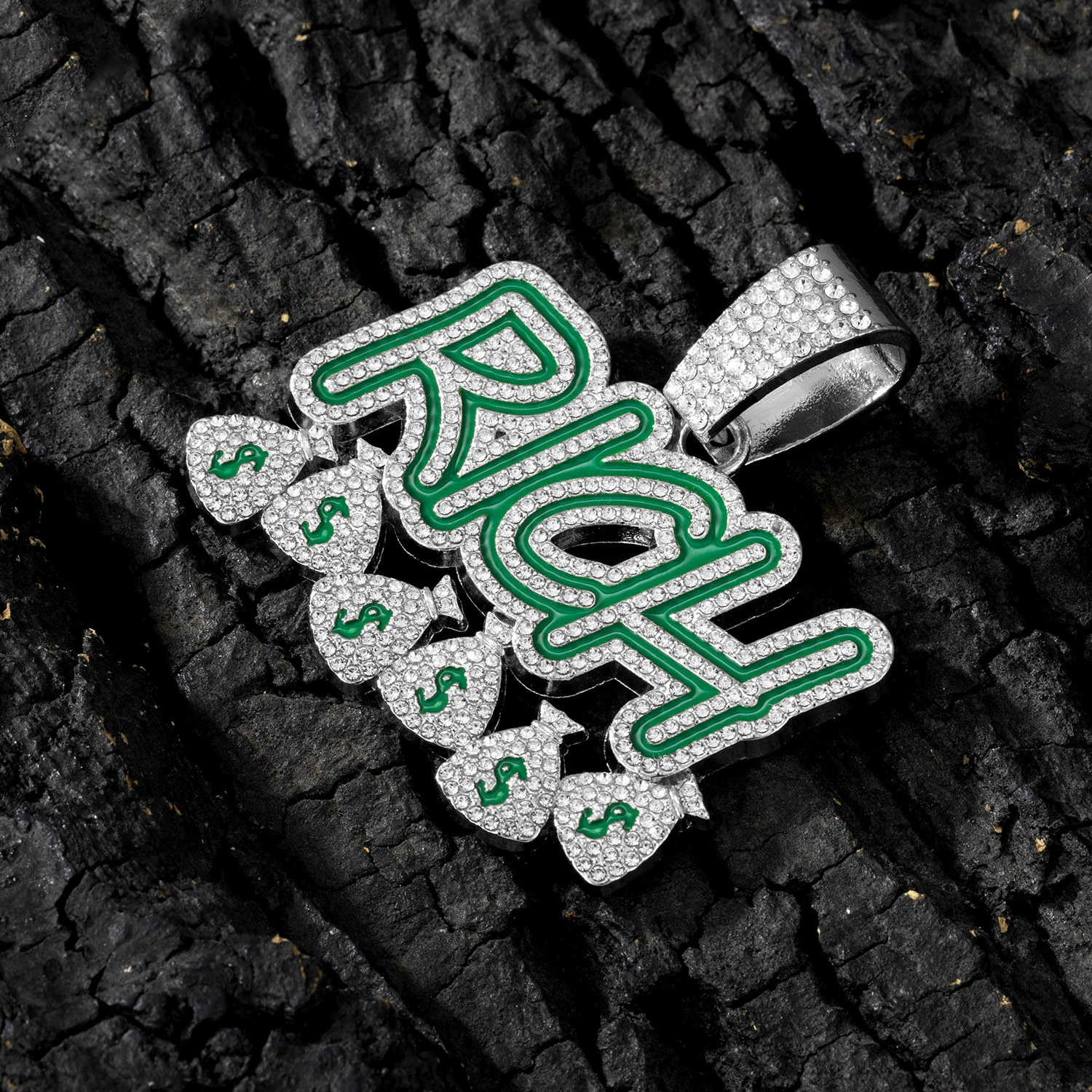 Men's long necklace with letters hip-hop style, accessory, European style