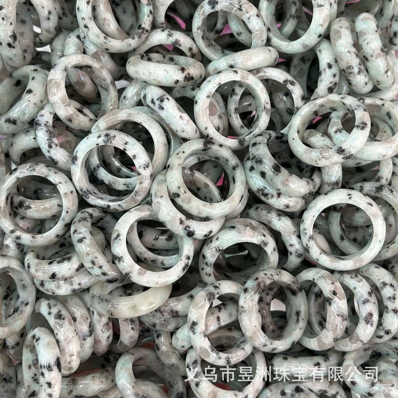 天然石水晶玛瑙玉髓圆环戒指戒圈跑环吊坠DIY饰品新中式 厂家批发|undefined