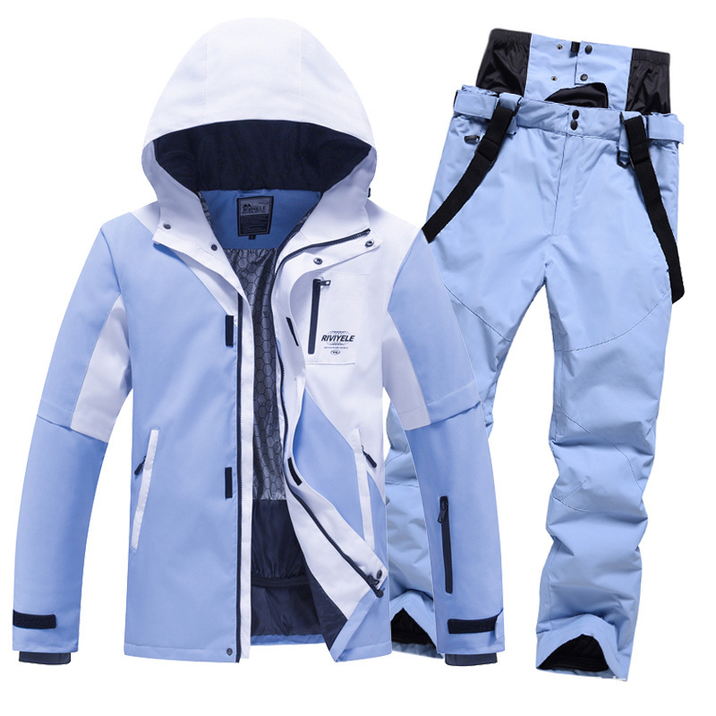 New windproof waterproof thickened men's and women's suit outdoor mountaineering ski pants wholesale support cross-border hair generation New windproof waterproof thickened men's and women's suit outdoor mountaineering ski pants wholesale support cross-border hair generation