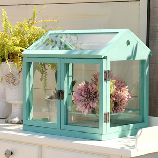 Island pull wood glass flower house flower stand flower device antifreeze flower plant greenhouse cute decoration display cabin