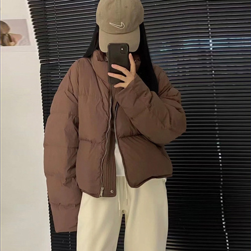 2025 New Down Cotton Coat Women's Short Loose Korean Thickened Cotton Coat Small Size Bread Coat Cotton Coat Coat 