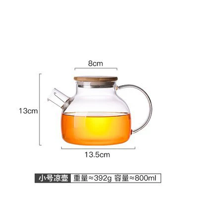 Ретро стеклянный вместительный чайник для домашнего использования, чай