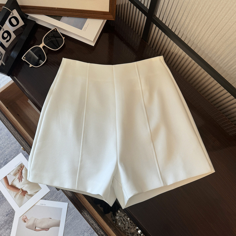 灰色西装短裤女2025春夏新款外穿显瘦直筒裤百搭高腰A字休闲裤子|undefined