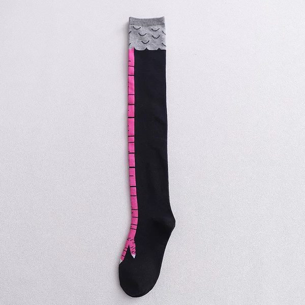 Black+rose red over the knee