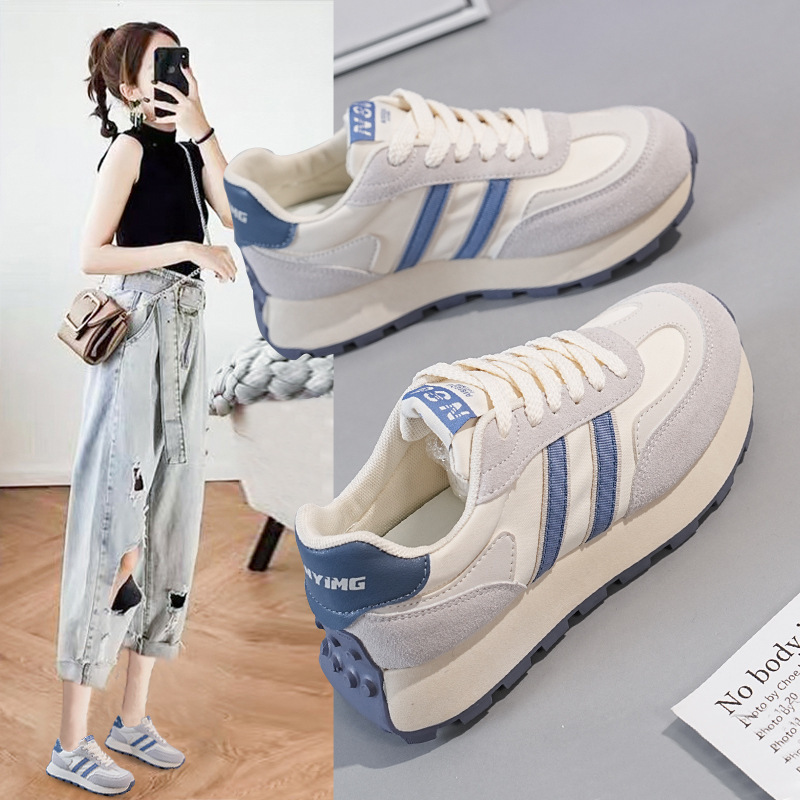 2024 Spring Women's Shoes New Fashion Dad Shoes Soft Sole Breathable Sneakers Student Versatile Casual White Shoes