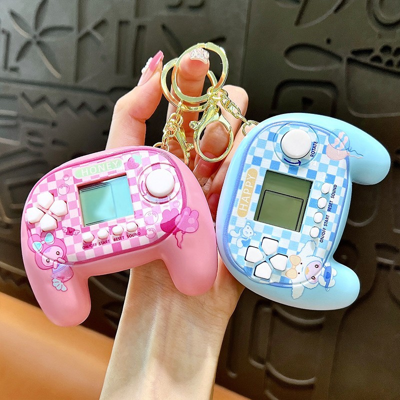 クリエイティブハンドヘルドロシアブロックゲーム機キーホルダー携帯バッグアクセサリー玩具プレゼント卸売り
