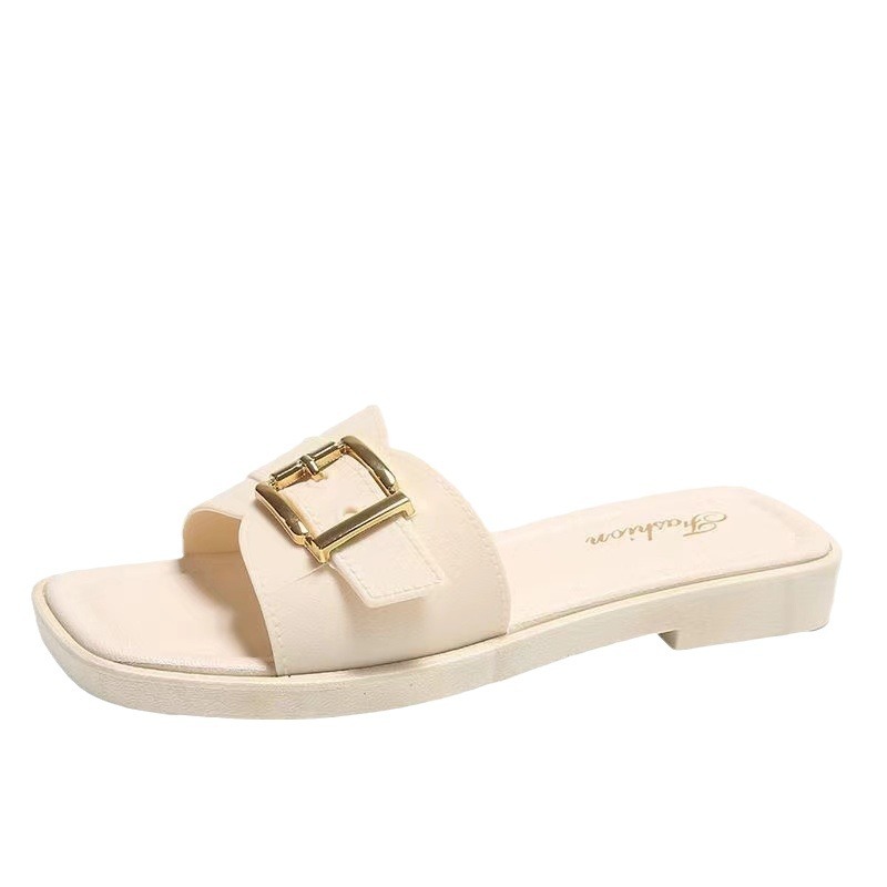 Pantuflas mujeres verano ropa exterior 2024 nueva tendencia de la moda playa playa playa antideslizante fondo plano sandalias de mujer
