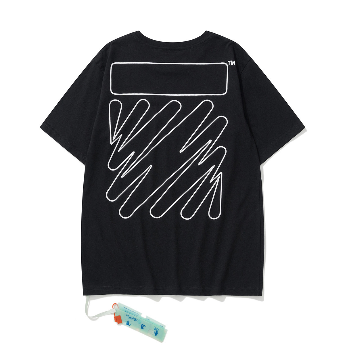 Comércio exterior venda quente atacado off manga curta ow marca tide dissolução seta gradiente estrela estrela estrela impressão 3D T-shirt vestido de casal