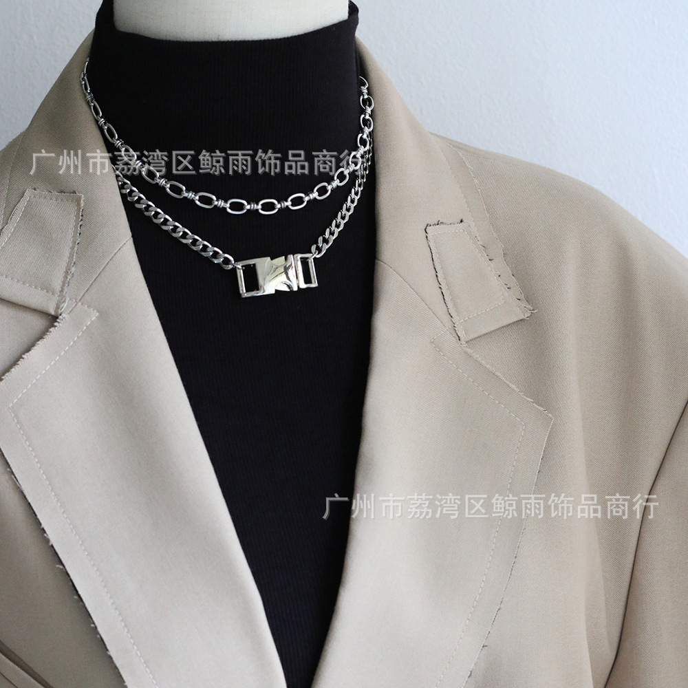 Korea Simple Function Chain Chain Choker Necklace Short Chain Necklace Titanium Steel display picture 7