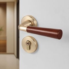 屋内中国風のドアクルミ磁気木目寝室のドアハンドルドアロック分割ルームホームサイレントレトロ
