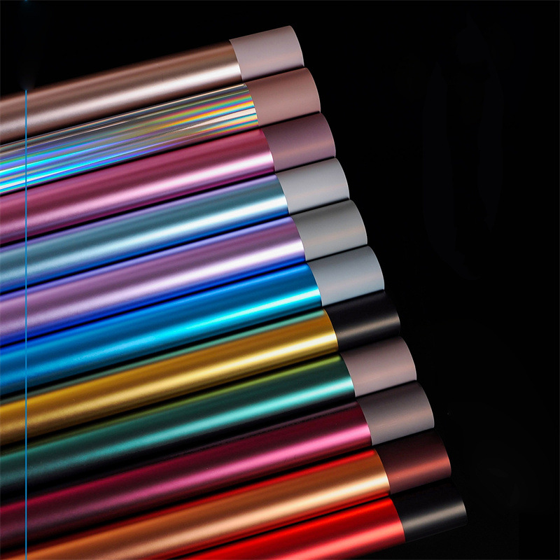 Nuevo fabricante de fiestas de flores de color metálico flor florista paquete de flores papel de embalaje de regalos de alta calidad