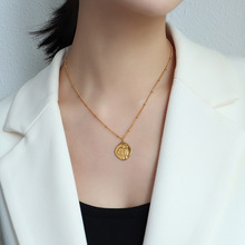 Marka法式钛钢温柔小妖精不规则锁骨链不锈钢材质镀18K真金批发