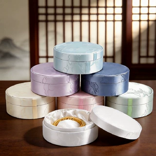 复古珠宝包装盒天地盖手镯手串首饰盒刺绣玉器文玩收纳盒锦布盒子