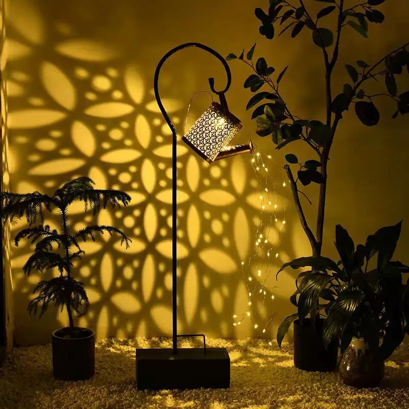Lámparas solares de hervidor de agua al aire libre, impermeables y huecas, lámparas de césped insertadas en el suelo, lámparas de ducha de agua corriente, decoración del paisaje del jardín image 5