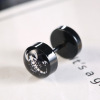 Earrings for beloved stainless steel suitable for men and women, black hair accessory, European style, does not fade