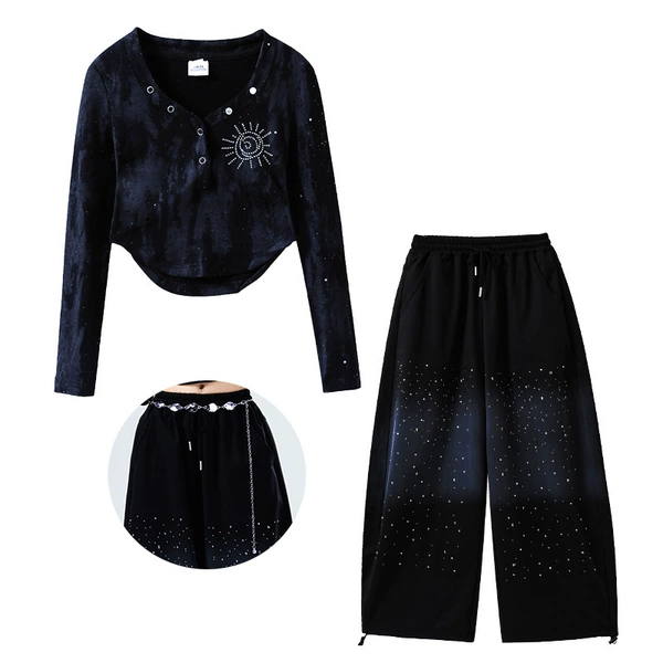 Black long-sleeve, trousers