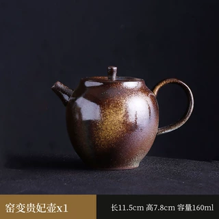 柴烧茶壶窑变复古手工茶壶壶承陶瓷单壶功夫茶具泡茶壶家用批发