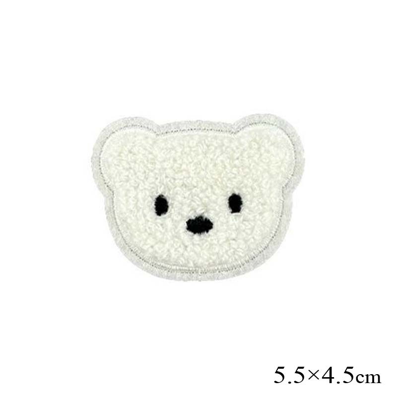 白熊头像绒毛图案 毛巾绣花布贴 婴儿宝宝衣裤装饰刺绣胸标烫胶标