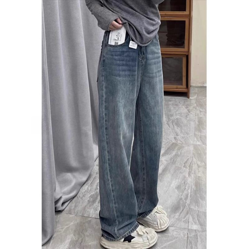 Retro High-Waisted Wide Leg Jeans For Women Loose Fit Slimming Straight Leg Plus Size Spring Autumn Stylish Clothing_voghion.com
