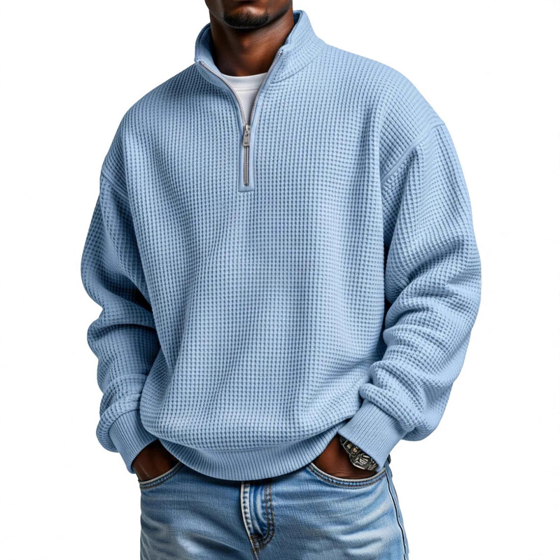 2025 Autumn and Winter New European and American Cross-Border Men's Pullover Zipper Sports Long-Sleeved Tops Loose Casual Sweatshirts for Men 2025 Autumn and Winter New European and American Cross-Border Men's Pullover Zipper Sports Long-Sleeved Tops Loose Casual Sweatshirts for Men