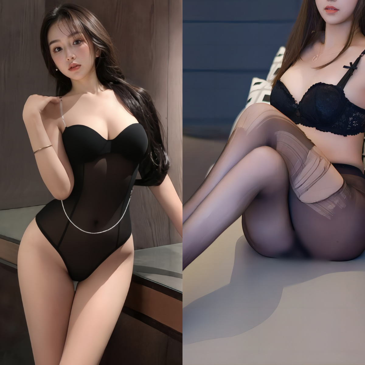 블랙 + 손으로 찢은 양말
