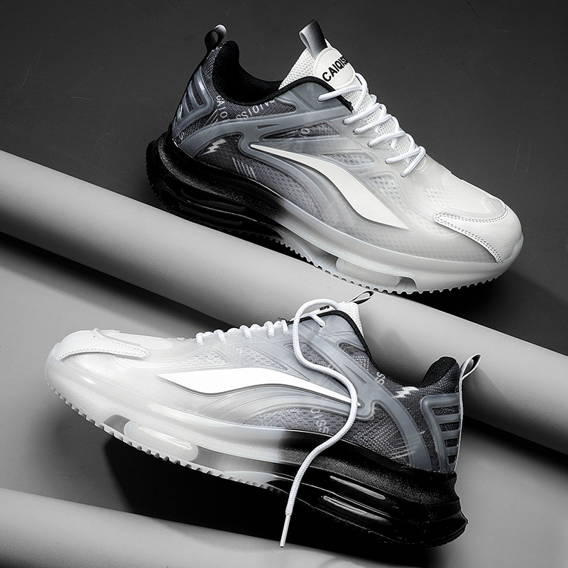 Fábrica al por mayor transfronteriza Coco zapatos de los hombres de malla transpirable casual zapatilla de deporte de los hombres de espesor único altura creciente cojín de aire papá zapatos de moda