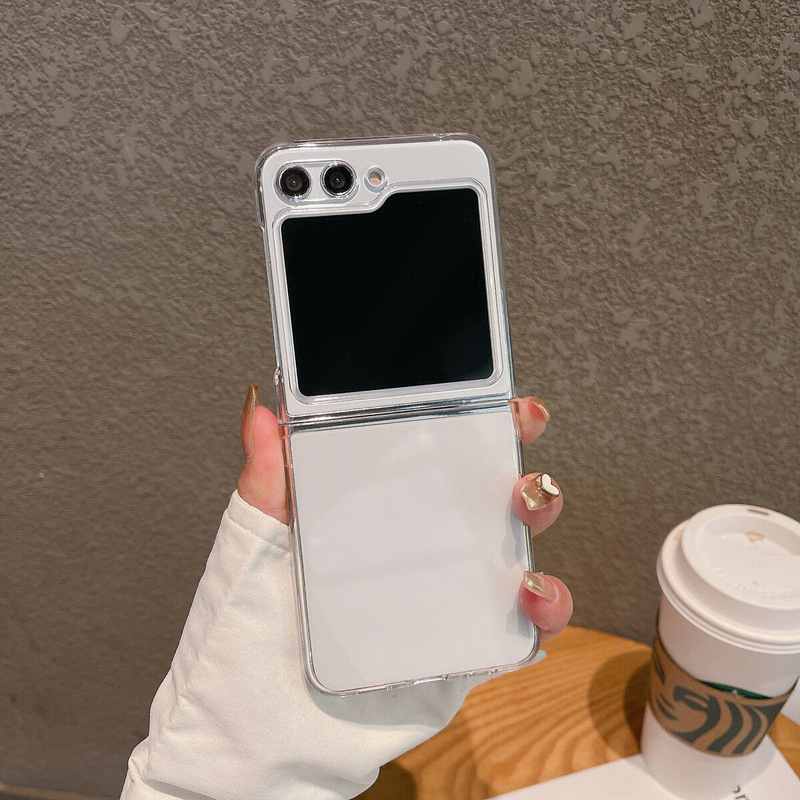 New Pc Transparent Samsung Folding Phone Case Suitable for Zflip7 Up-And-Down Folding Screen Hard Case 6/5/4/8 Anti-Drop