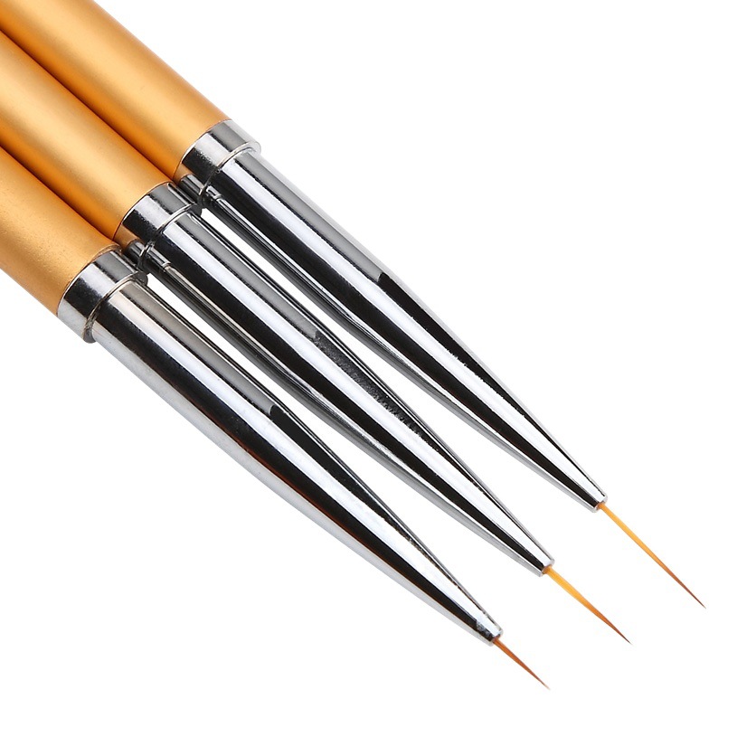 3-pieza de metal varilla pintura pluma gancho dibujo pluma herramienta de Arte de uñas
