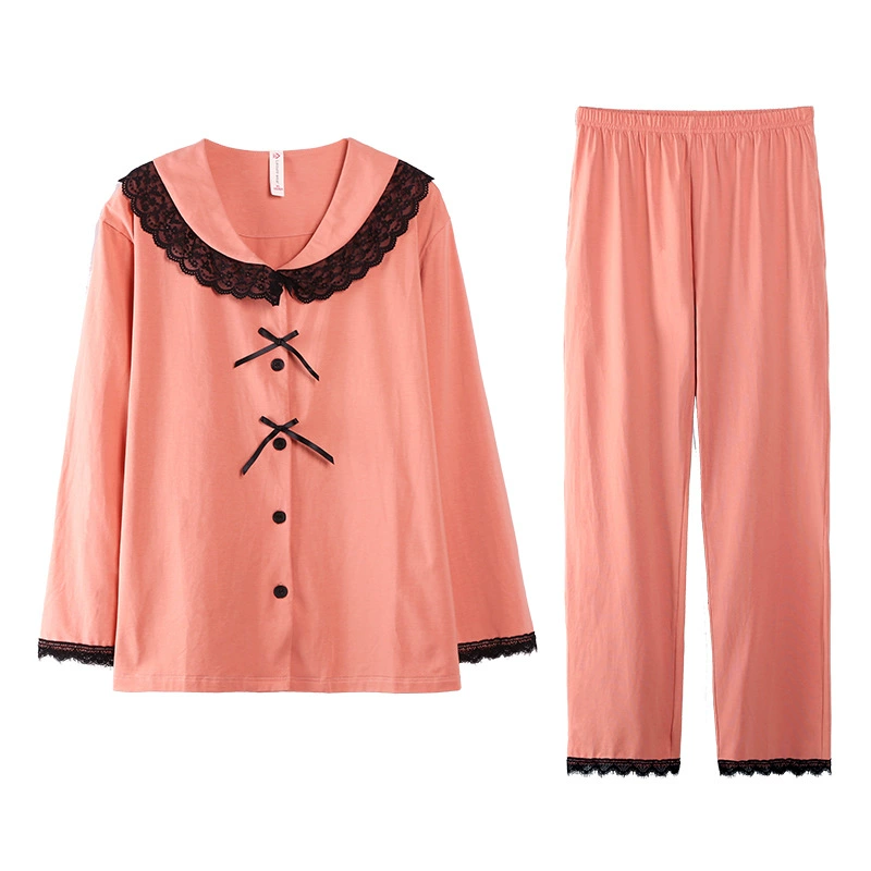 Pijama, long-sleeve, trousers, thin elastic set for leisure
