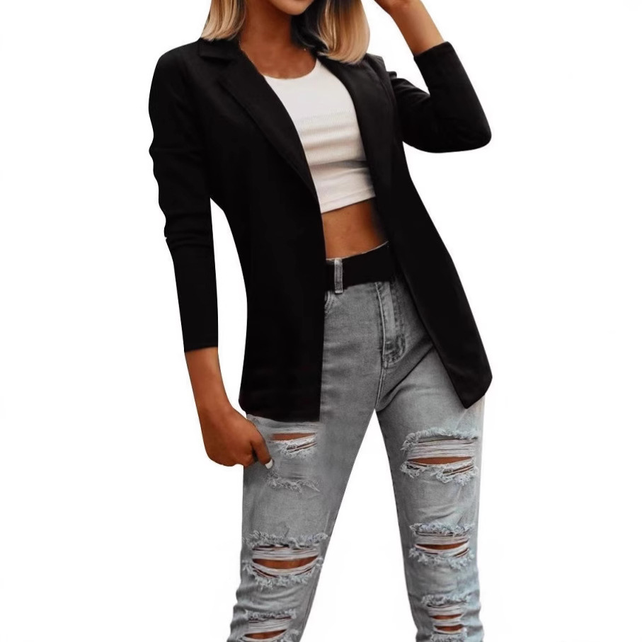 2025 Spring and Autumn Wish Amazon Women's Jacket European and American Casual Commuting Solid Color Women's Suit