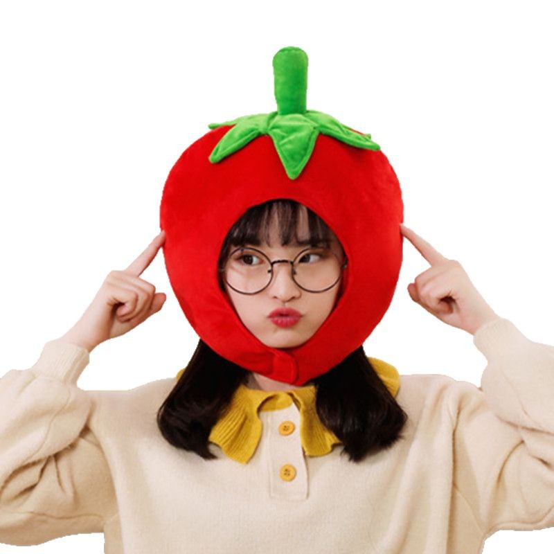 INS lindo tomate fresa sombrero TikTok chica corazón divertido fruta sombrero Reunión Anual fiesta accesorios de rendimiento
