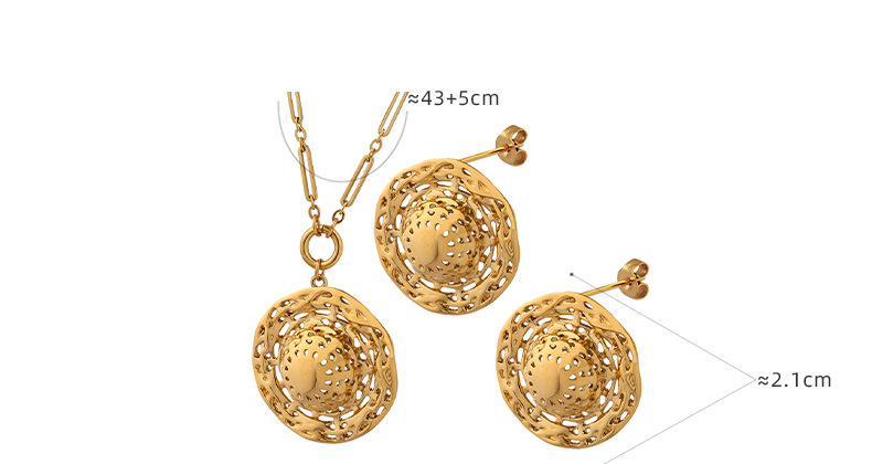 French Style Geometric Titanium Steel Plating Earrings Necklace