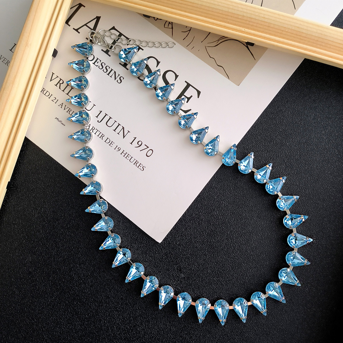 Glam Water Droplets Alloy Inlay Rhinestones Womenu0027S Necklace