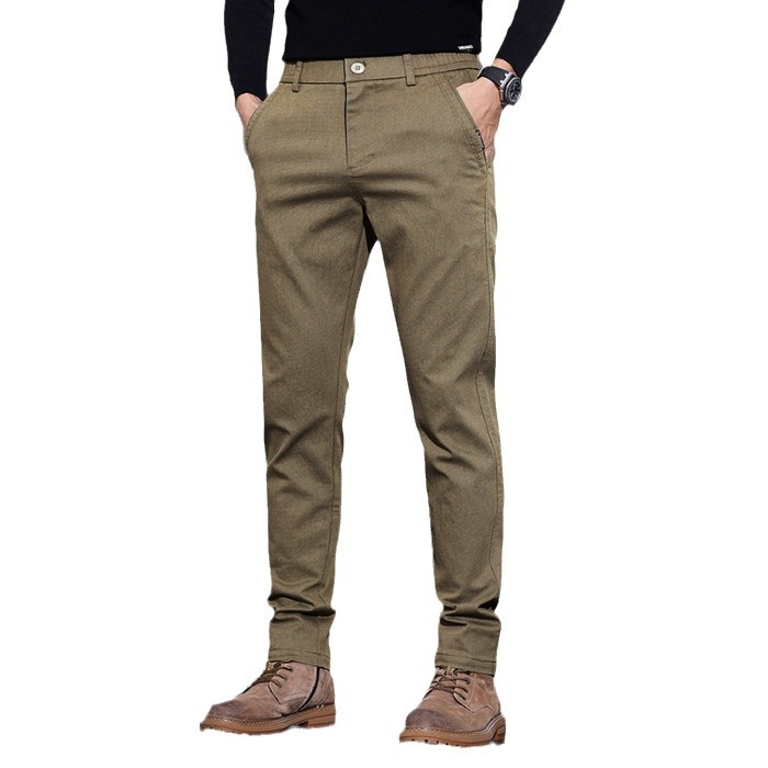 Abito casual in inverno, autunno, inverno 2023, versione coreana calda e morbida, elastico in vita, pantaloni a gamba dritta per giovani_voghion.com