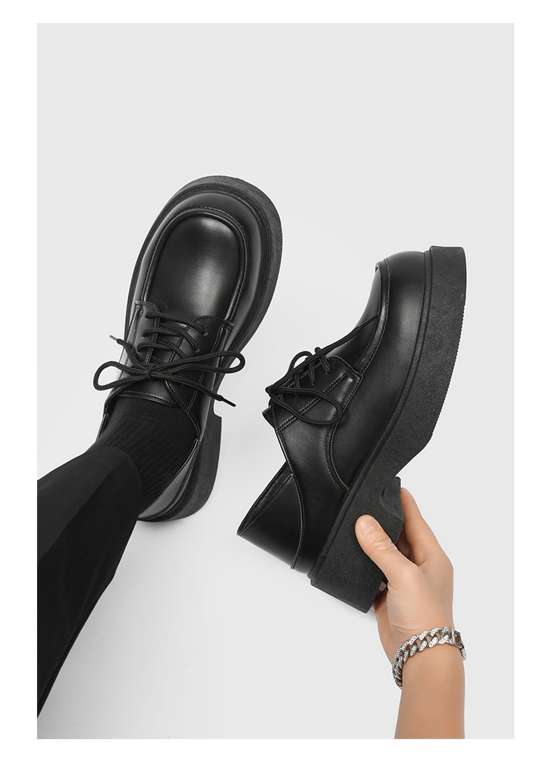 ShoeVault Large Leather Couple Style Japanese Short Boots 2025 Spring New Derby High Appearance Teen Boys Shoes Dropshipping_voghion.com