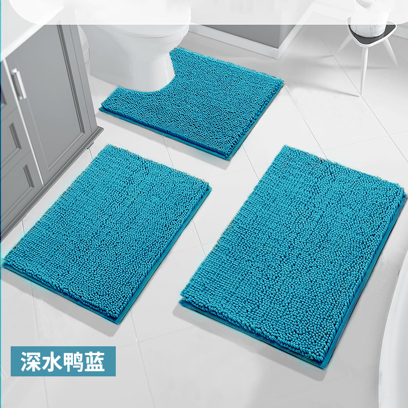 Transfronterizos dedicados al baño inodoro esterilla de piso de tres piezas conjunto de esterilla antideslizante de puerta de inodoro doméstico esterilla de absorción de agua