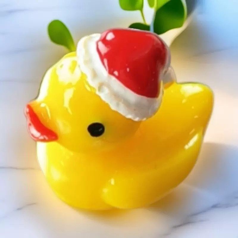 跨境微景观圣诞节迷你小黄鸭树脂小动物diy工艺装饰品萌粒摆件