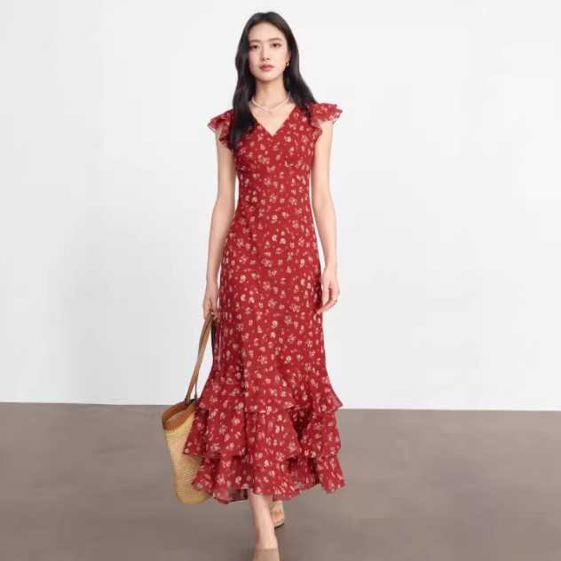 Y*L Women's Clothing 2026 Summer New French Floral V-Neck Dress Cake Mermaid Skirt Waist-Cinching Dress 1H4993871 Y*L Women's Clothing 2026 Summer New French Floral V-Neck Dress Cake Mermaid Skirt Waist-Cinching Dress 1H4993871