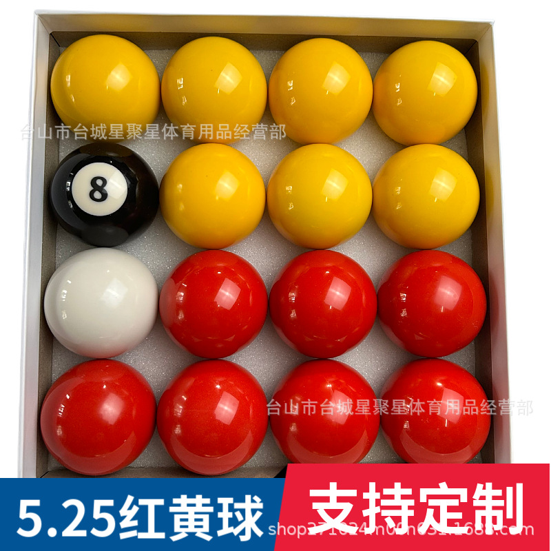 Bola roja y amarilla 5,25 billar británico billar 5,25 cm bola de cristal billar británico